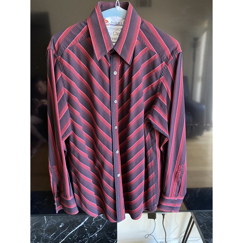 CLAIBORNE MEN'S Shirt M LONG SLEEVE Multicolores Cotton 100% Gently Worn